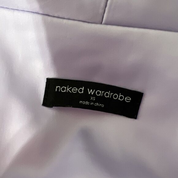 Naked Wardrobe Blazer Jacket Women Extra Small Lavender Satin Open Front Career - Picture 5 of 14